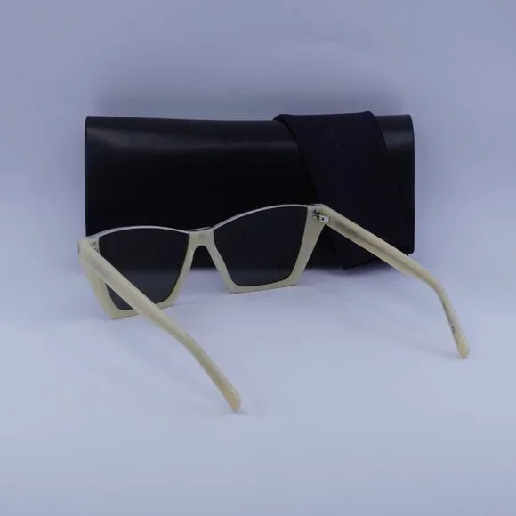 Saint Laurent SL369 KATE 004 Cat Eye Sunglasses - Ivory/Grey Saint Laurent SL369 KATE 004 Sunglasses Ivory Cat Eye Frame  main image 2